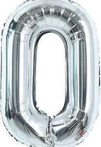 Silver Number 0 Balloon