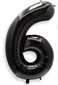Black Number 6 Balloon