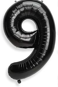 Black Number 9 Balloon