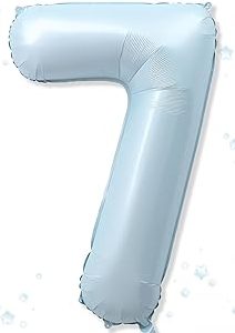 Baby Blue Pastel Number 7 Balloon