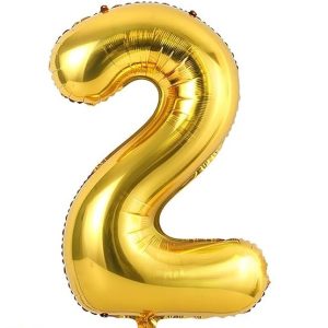 Gold Number 2 Balloon