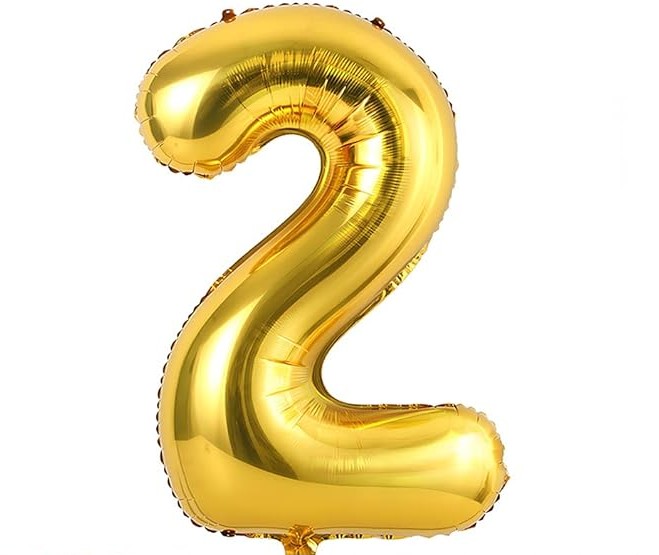 Gold Number 2 Balloon – The Roman Party Shop