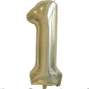 Champagne/white gold Number 1 Balloon