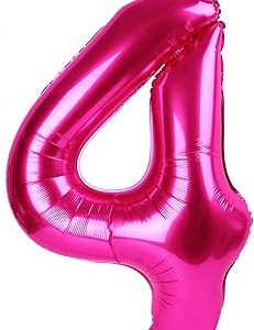 Pink Number 4 Balloon