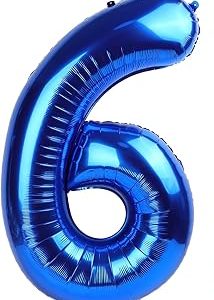Blue number 6 Balloon