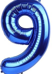 Blue Number 9 Balloon