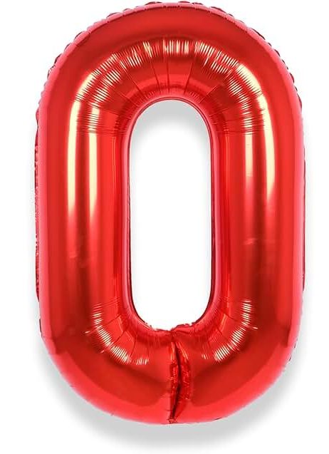 Red Number 0 Balloon
