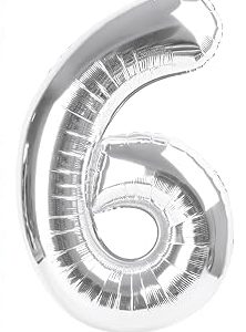 Silver Number 6 Balloon