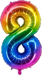 Rainbow Number 8 Balloon