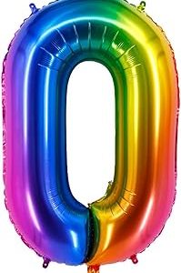 Rainbow Number 0 Balloon