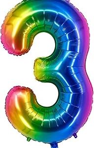 Rainbow Number 3 Balloon