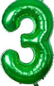 Green Number 3 Balloon