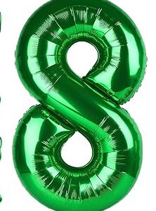 Green Number 8 Balloon