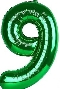 Green Number 9 Balloon