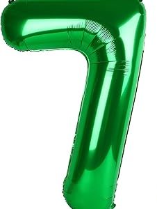 Green Number 7 Balloon